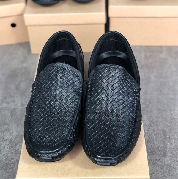 2021 Herren Designer Gewebte Schuhe Slip auf Mokassins fahren Schnürung Leichte Wohnungen Leder Lässig Boot Walking Outdoor Schuhe W5