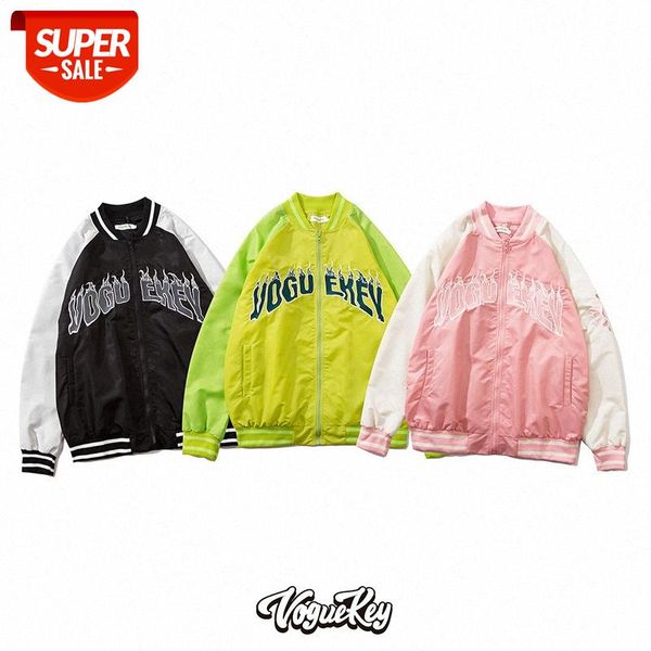 

men's street loose trend hip-hop embroidery baseball uniform jacket windbreaker #c32t, Black;brown