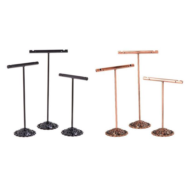 

jewelry pouches, bags portable earring display rack metal stud necklace organizer ornament t bar hanger showcase holder stand, Pink;blue