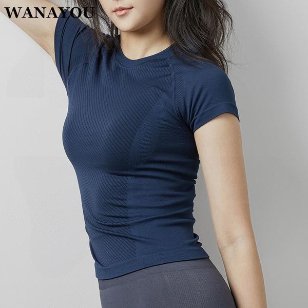

women quick dry yoga shirts,seamless workout fitness short sleeve,stretch slim outdoor sports exercises running t-shirt outfit