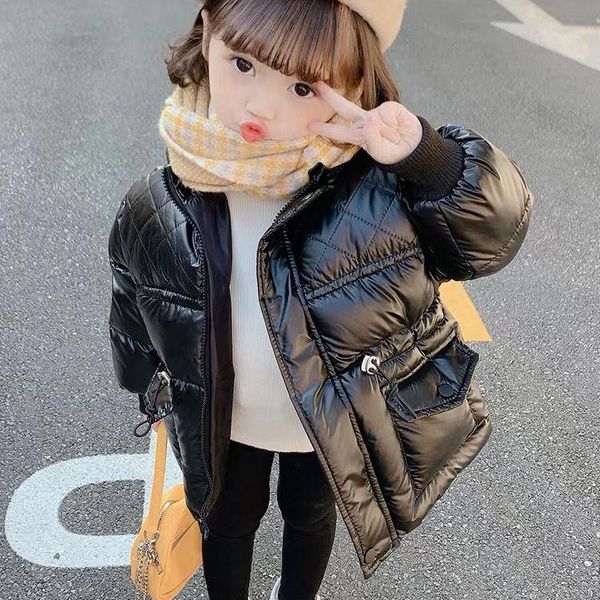 

down coat 2022 autumn winter children girls jacket outerwear hood cotton teenage warm kids toddler a46, Blue;gray