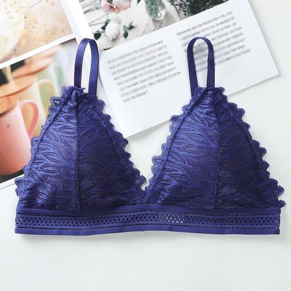 

bras women french style triangle cup bralette deep v lace wireless push up bra thin soft underwear lingerie arrvival, Red;black