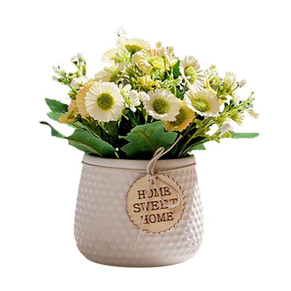 

decorative flowers & wreaths artificial potted in pot silk flower decoration with ceramics vase desksimulation green plant bonsai