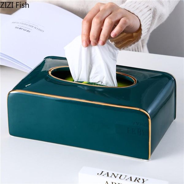 

tissue boxes & napkins green luxurious ceramic box bedroom living room home deskdecoration kitchen bathroom storage