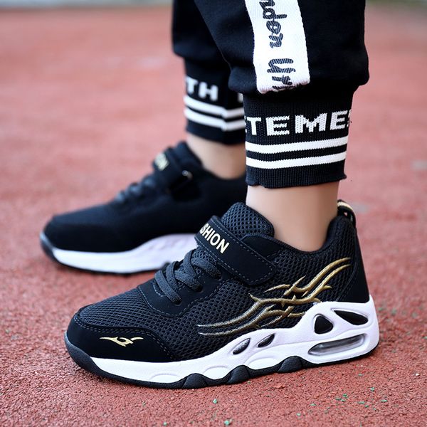 

brand boys sneakers cushion kids running shoes casual breathable mesh anti-slippery sports shoes jogging flats child basket shoe, Black;red