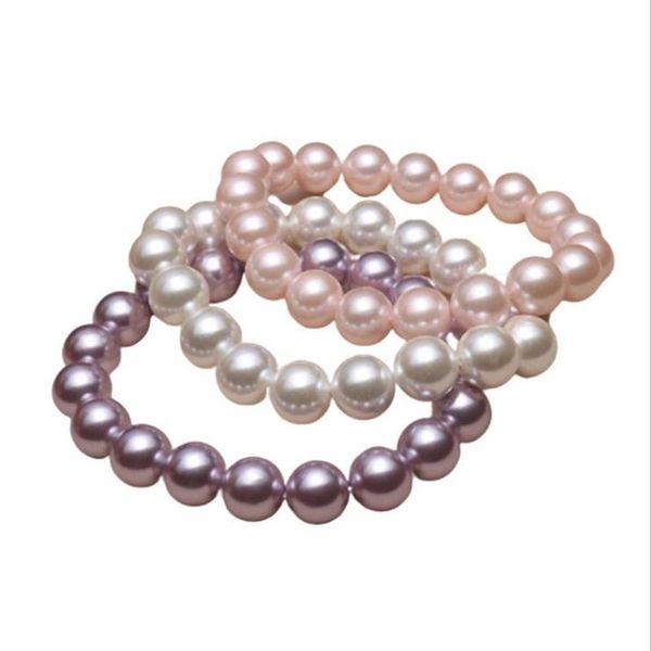 

beaded, strands shell pearl bracelet elastic chain bangles for women girl elegant white simple jewelry gifts party wedding daily life access, Black