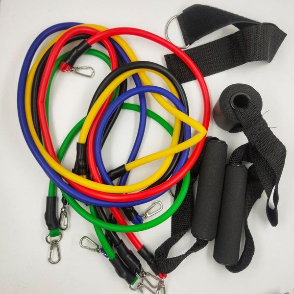 

resistance bands 11pcs/set latex tube yoga fitness gym equipment exercise pull rope home elastic back muscle strength training