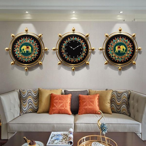Duvar Saatleri Avrupa tarzı retro atmosferik saat lüks oturma odası yaratıcı moda sanat dekorasyon saati modern tasarım