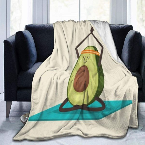 

yoga avocado flannel fleece throw blanket living room/bedroom/sofa couch warm soft bed blanket for kids adults all season 50x60