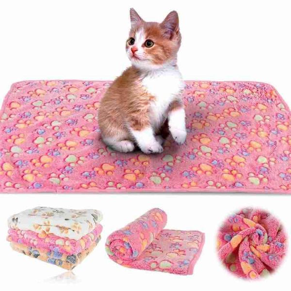 

kennels & pens pet mat s/l large dog print coral fleece soft blanket bed winter warming cat pad mattress supplies