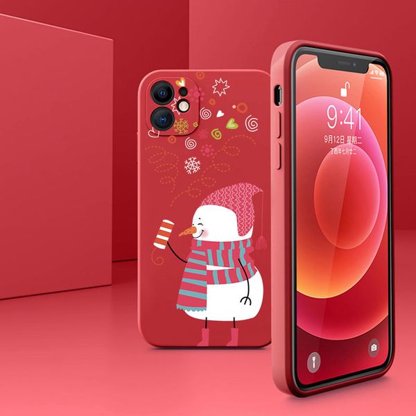 

christmas xmas santa claus print phone cases soft silicone for iphone 13 12 11 pro max xr x xs 7 8 plus elk deer snowman cover