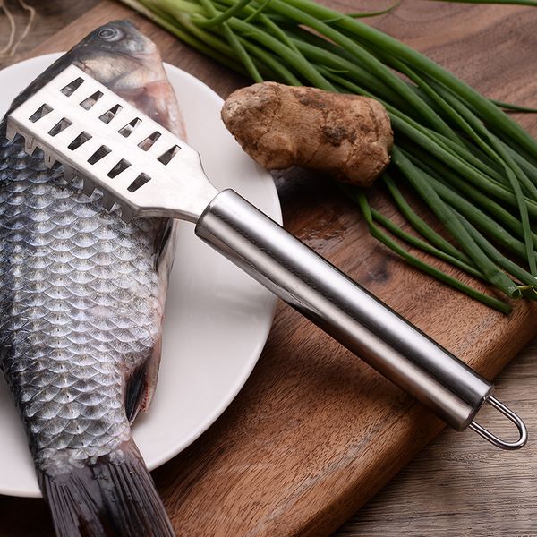 Planejando a faca de aço inoxidável Raspador de cozinha em escala de cozinha Gadget de cozinha para matar o peixe raspando para planejar