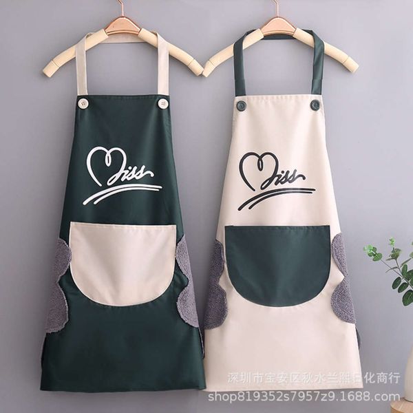 

kitchen apron household waterproof and oil proof hand wiping apron female creative cooking male