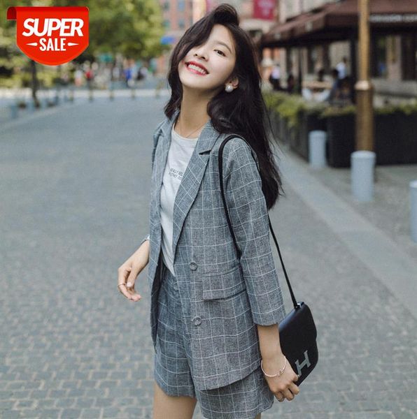 

xiaoxi suit female korean version of summer professional western style small man fried street net celebrity temperament shorts two-pie #uy1n, Black