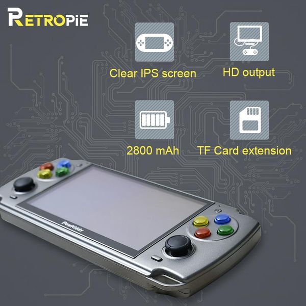 

linux 5.0-inch ips screen rk3128 x20 retro video handheld game console built-in 3000 games ps1 children's gifts portable players