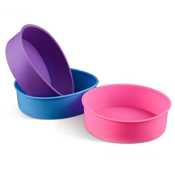 

baking moulds silicone round cake tray 6 inch mold household oven non-stick tools