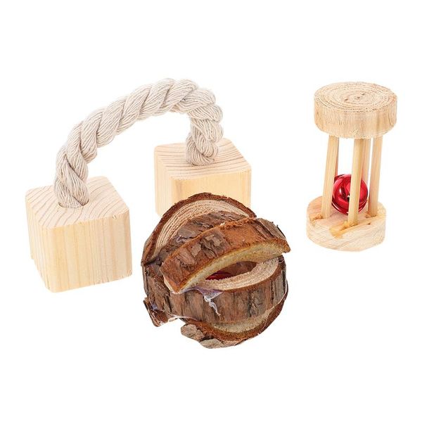 

small animal supplies 1 set pet hamster chew toys guinea wooden plaything chewing