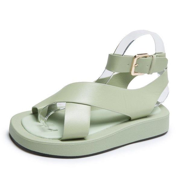 

sandals roman flat summer shoes woman suit female beige clear heels espadrilles platform cross gladiator without black fashion g