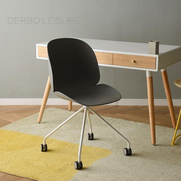 

living room furniture nice fashion modern design plastic metal loft swivel office computer study chair, w or w/o wheel dining leisure chair