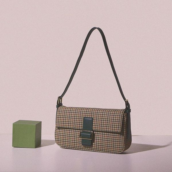 

retro flap bags for women houndstooth underarm bag 2021 female shoulder ladies fashion spring small handbags and purses cross body