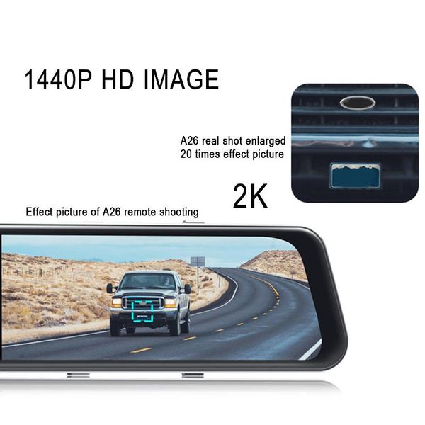 

9.66 inch 1080p 1.2a-1.5a universal car dvr dash camera dual full hd rear view mirror auto dashcam recorder accessories dvrs