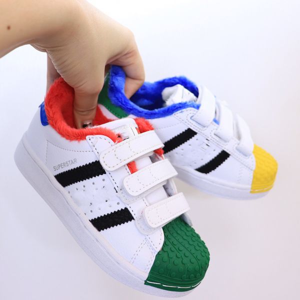 

2021 boys and girls plus velvet soft-soled shoes joint non-slip canvas casual sneakers, Black