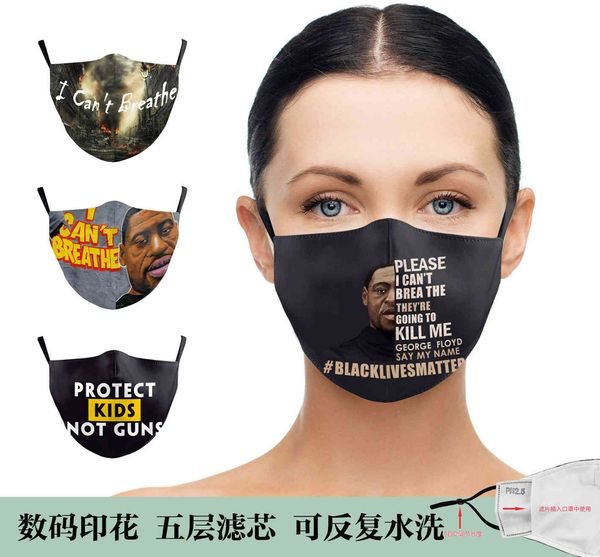 

can't i breathe digital printed mask can insert filter