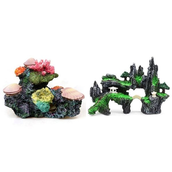 

pcs aquarium plant beautiful decoration, 23x8x16cm & 22x12x16cm decorations