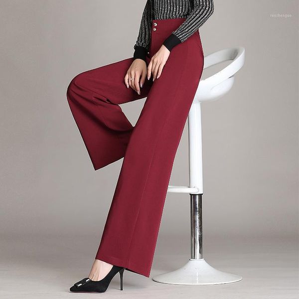 

women's pants & capris 2021 spring and autumn large size wide leg high waist hanging casual, Black;white