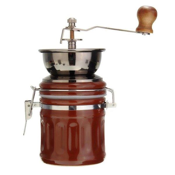 

-vintage stainless steel ceramic hand coffee bean grinder nut grinding tool roasters