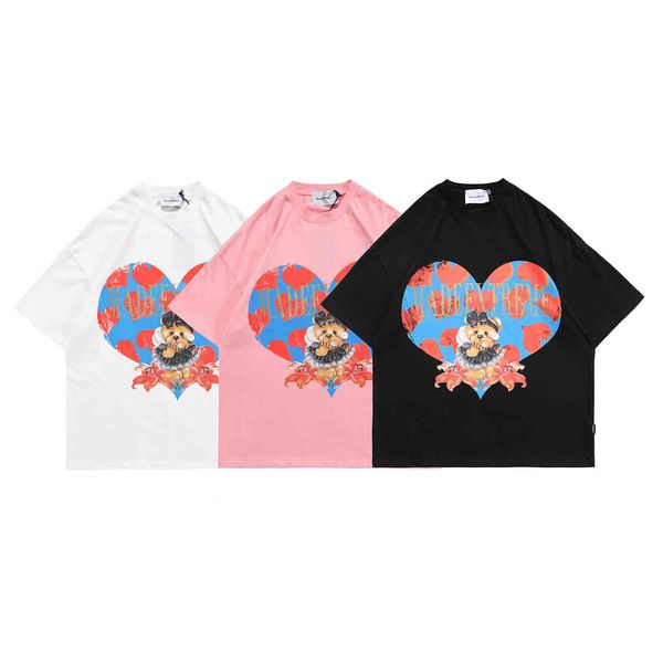

fashion t shirt summer short sleeve men's and women's brand high street harajuku love printing loose student top, White;black