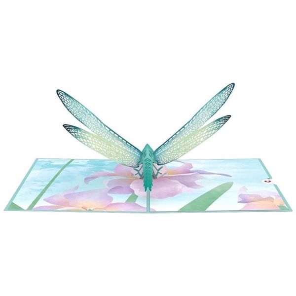 Dragonfly Card Selam Anneler Günü Doğum Günü Kağıt Oyma Kalp Şeklinde Kartpostal Hediyeler Davetiyeler Festival Kartları