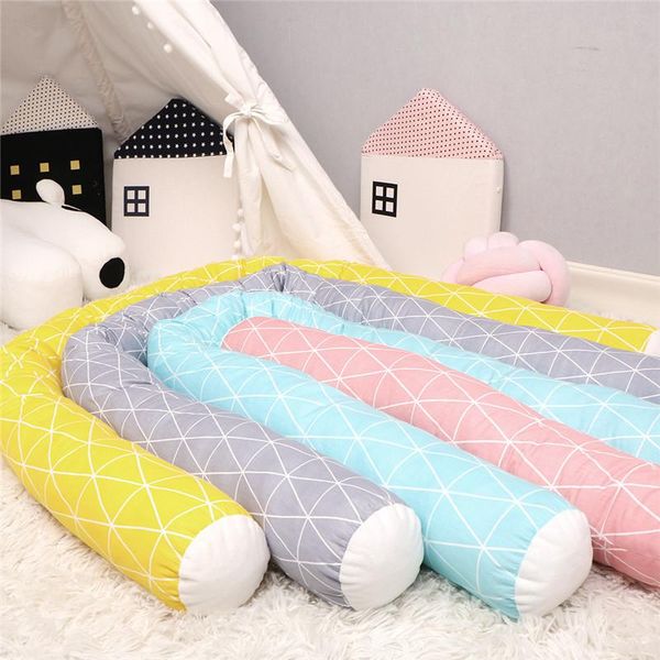 

pillow pure cotton plaid born bed bumpers baby anti collision protector kids crib around bumper cozy bebe cradle bedding