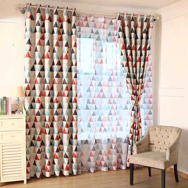 

curtain & drapes color triangle blackout window curtains for living room kitchen blinds finished custom made green red