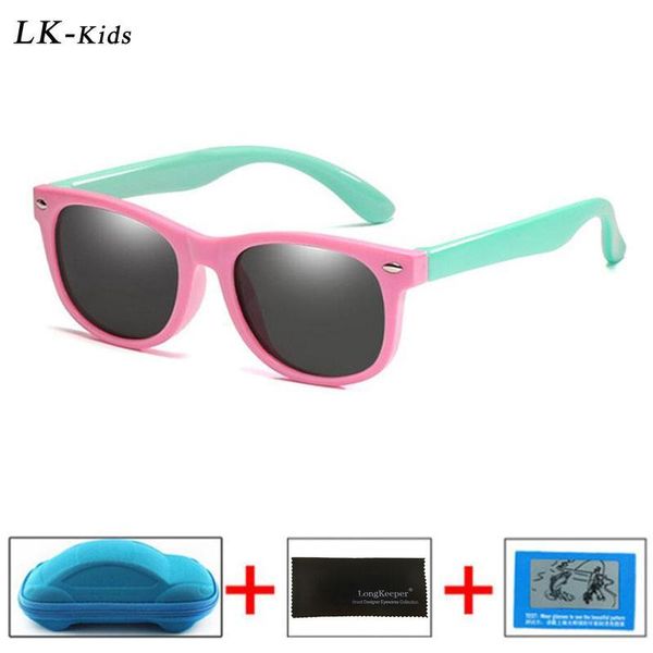 

sunglasses longkeeper kids polarized silicone flexible children sun glasses uv400 fashion boys girls baby eyewear with boxes, Blue