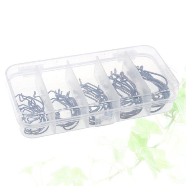 

fishing hooks 50pcs wide belly crank texas rig worm bait hook ocean tackle boat (silver)
