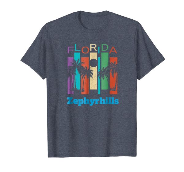 

retro zephyrhills florida palm tree souvenir shirt, White;black