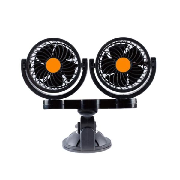 

electric fans car fan portable vehicle dual head mounted usb 360 degree rotation auto cooling 3 speed strong