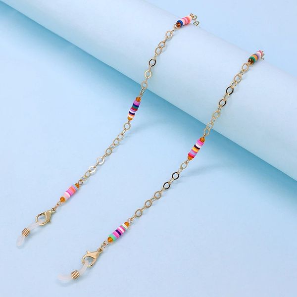 

bohemian soft clay beaded glasses chains lanyard metal chain holder eyeglass rope sunglasses cord neck strap gift for women