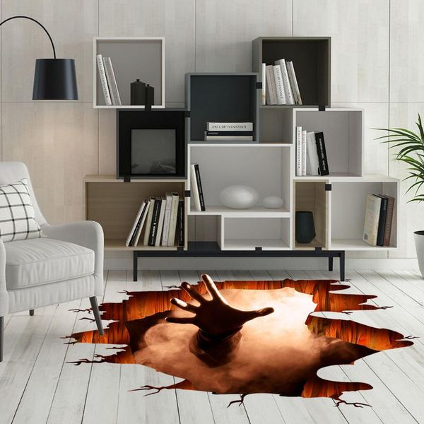 

self-adhesive halloween wall stickers escape from hell diy removable decals for home living room decor