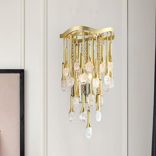 

wall lamp simple modern light luxury crystal living room bedroom bedside el corridor