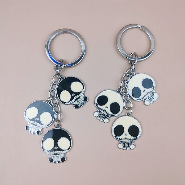 

new keyring keychains fashion silver cartoon couple skull bones gift special car backpack pendant metal cute lovely novel characteristic bla