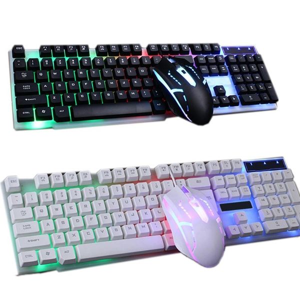 

combo pc gamer led gaming keyboard and mouse set wired 2.4g 103f keyboards