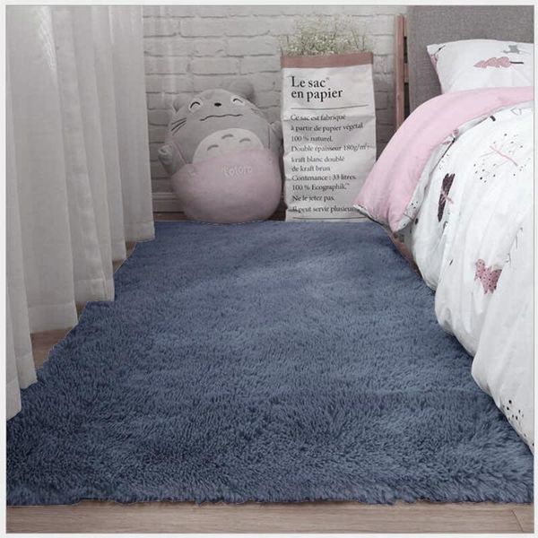 

carpets shaggy silkly carpet solid color fluffy plush area rug living room decor sofa foot mat bedroom bedside modern rugs