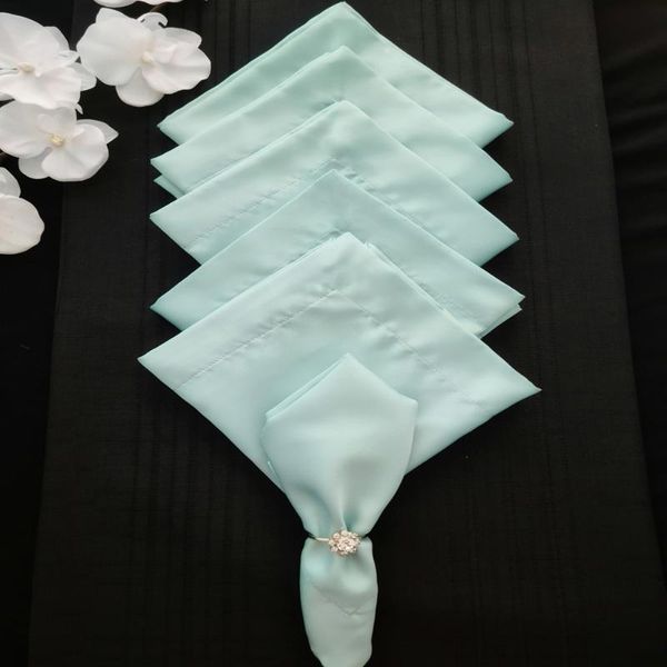 

table napkin turquoise napkins cloth square satin fabric decorative multiple colour. for home el party dinner. 6 pcs 35x35cm
