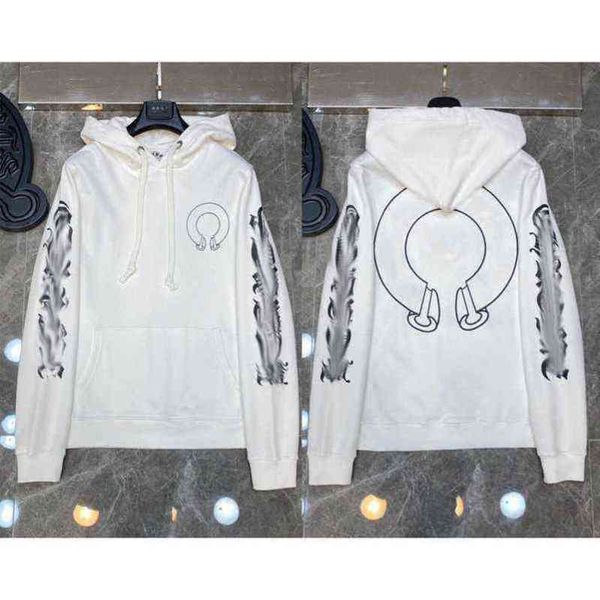 

fashion luxury classic mens zipper ch hoodies designer horseshoe sanskrit cross print pullover hooded sweatshirts sweater woman loose jackts, Black
