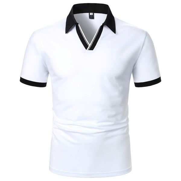 

summer men's leisure patchwork shirt with lapel short sleeves fashion casual slim breathable smart shirts, White;black