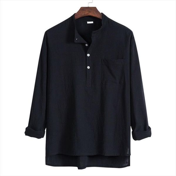 

shirt cotton linen stand collar men polo short sleeve solid blouse streetwear casual breathable brand shirts camisa harajuku, White;black