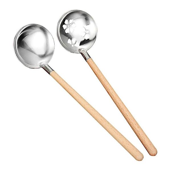 

spoons 2 pcs sakura slotted spoon soup ladle set 304 stainless steel for home kitchen dining restaurant