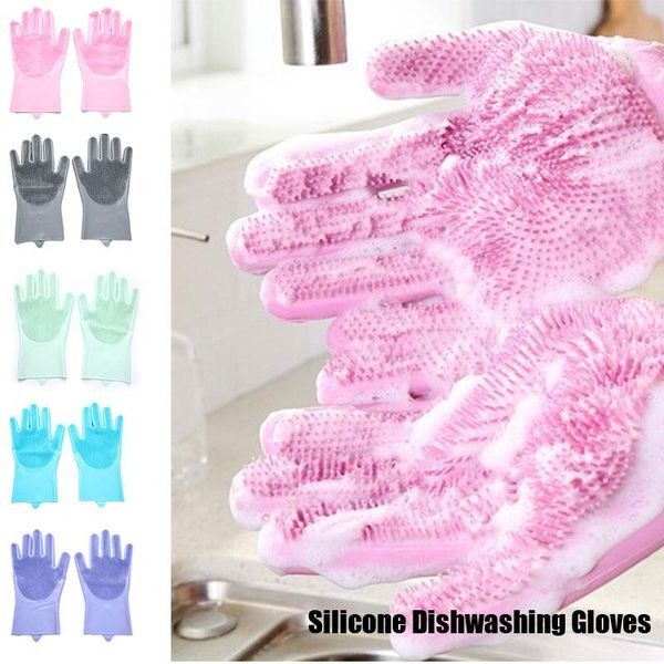 

disposable gloves 1 pair of silicones kitchen cleaning washed magic scrubber rubber wash tools gadgets